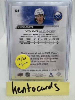 Owen Power Young Guns #3 back