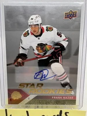 24-25 Upper Deck NHL Star Rookies Box Set Frank Nazar Rookie Auto front