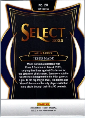 2025 Panini Select #20 Jesus Made back
