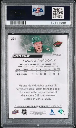 Matt Boldy Young Guns back