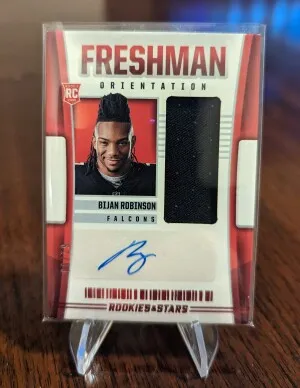 Bijan Robinson Rookies & Stars Freshman Orientation Rookie Jersey Auto /99 front