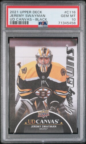 2021-2022 Upper Deck Ud Canvas Jeremy Swayman Ud Canvas-Black front