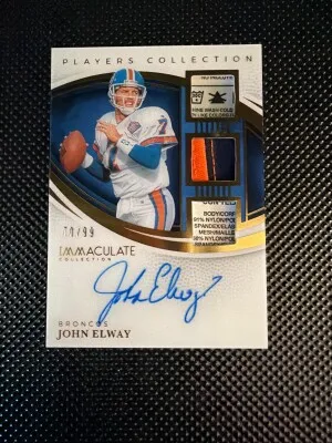 2025 Immaculate John Elway 3 Patch Auto /99 front