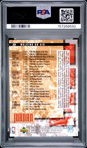 1995 Upper Deck Jordan Collection Michael Jordan #JC8 Walking Air PSA 9 back