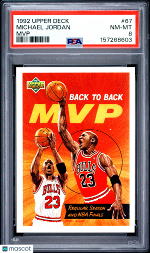 1992 Upper Deck Michael Jordan #67 MVP PSA 8 front