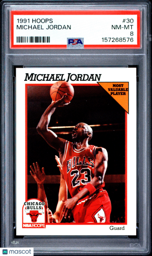 1991 Hoops Michael Jordan #30 PSA 8 front
