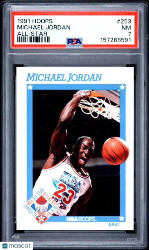 1991 Hoops Michael Jordan #253 All Star PSA 7 front
