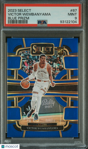 2023-24 Panini Select Victor Wembanyama #87 Blue Prizm Rookie Base Set PSA 9 front
