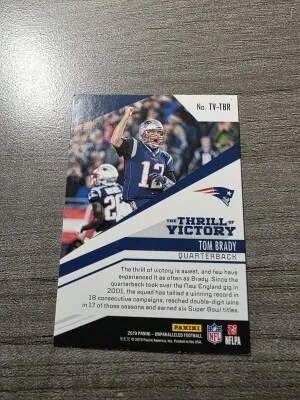 2019 Unparalleled Tom Brady Silver back