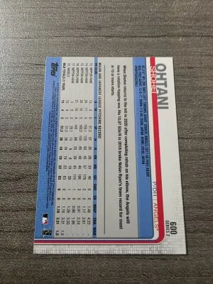 2019 Topps.Shohei Ohtani #600 Rookie Cup back