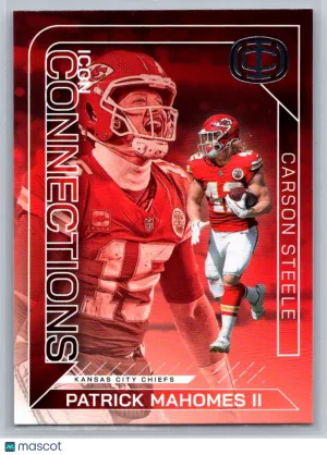Patrick Mahomes / Carson Steele 2025 Panini Icon Collection IC-12 Conections