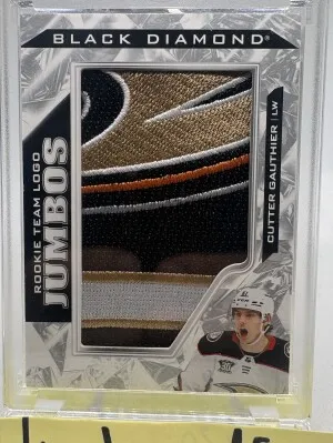 2024-25 Upper Deck Black Diamond Rookie Team Logo Jumbos Cutter Gauthier front