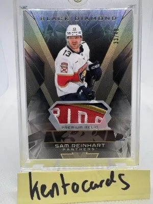 Sam Reinhart 2025-26 UD Black Diamond #BDB-SR Premium Relic 3 CLR Patch /49 front
