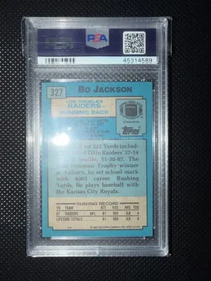 1988 Topps Bo Jackson PSA 9 back