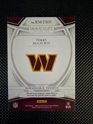2025 Immaculate Terry McLaurin Patch /49 back