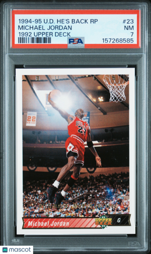 1994 Upper Deck Jordan 94-95 He's Back Reprints Michael Jordan #23 1992 PSA 7 front