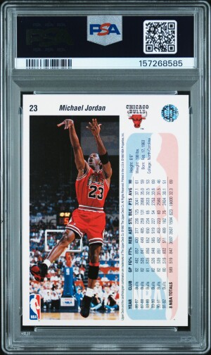 1994 Upper Deck Jordan 94-95 He's Back Reprints Michael Jordan #23 1992 PSA 7 back