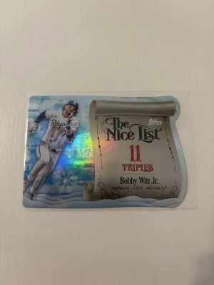 Bobby Witt Jr. 2024 Topps Holiday The Nice List Die Cut front