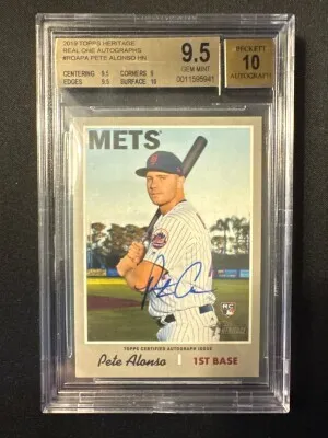 2019 Topps Heritage Pete Alonso Real One Rookie Auto BGS 9.5 front