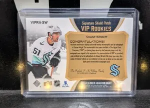 Shane Wright Ultimate Signature Shield Patch Vip Rookies 1 Of 1 back