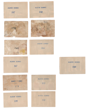 Lot of 12 basketball team cards from the 1964 Adventuras Del Zorro Album (Uruguay) back