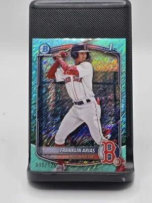 2025 1st Bowman Chrome Franklin Arias #BCP-67 Aqua Shimmer Refractor /125 front