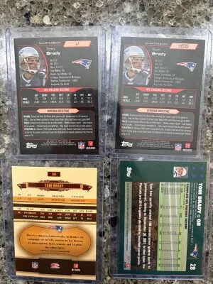 Lot Of 4 Tom Brady Cards back