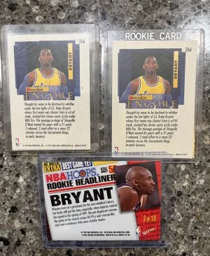Lot Of 3 Kobe Bryant Cards back