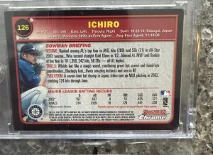 2003 Bowman Chrome Ichiro Refractor Read Description back