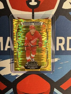 2025-26 Opeechee Platinum Marquee Rookie Seismic Gold /50 Nate Danielson front