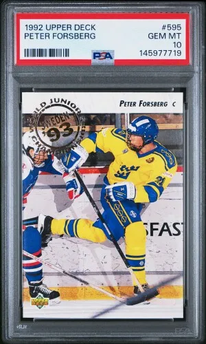 1992 Upper Deck Peter Forsberg World Junior Stamp front