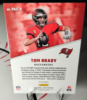 2022 Tom Brady Panini Zenith Football 1992 Pacific Pac-8 Buccaneers. back