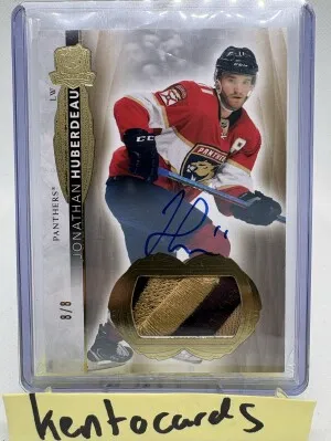 2021-22 The Cup JONATHAN HUBERDEAU "Auto/Patch Gold" #'d/8 PANTHERS front