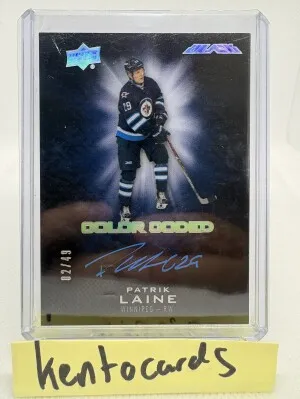 2016-17 UD Black - Color Coded Signatures Patrik Laine #CO-PL /49 (AU, RC) front