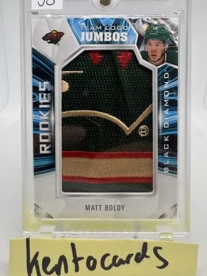 2022-23 Upper Deck Black Diamond Rookies Team Logo Jumbos Patch RC Matt Boldy front