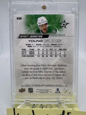 2022-23 Upper Deck Young Guns Wyatt Johnston #459 Dallas Stars back