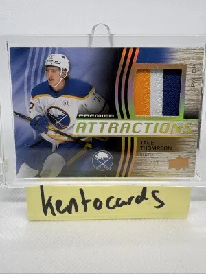 2023-24 Upper Deck Tage Thompson Premier Attractions Gold Patch /35 #PA-TT front
