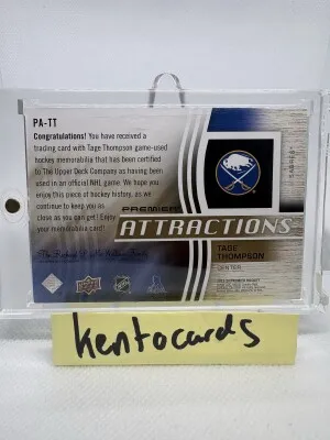 2023-24 Upper Deck Tage Thompson Premier Attractions Gold Patch /35 #PA-TT back