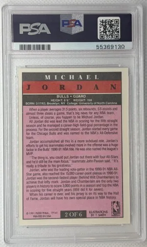 1991 Fleer Pro-Visions Michael Jordan PSA 9 back