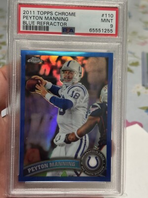 2011 Topps Chrome Peyton Manning Blue Refractor front
