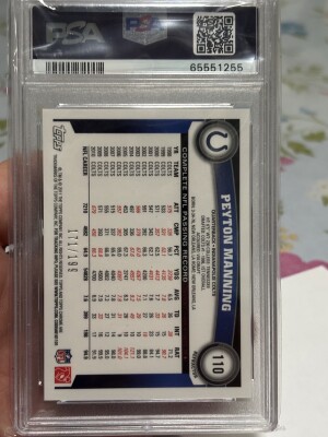 2011 Topps Chrome Peyton Manning Blue Refractor back