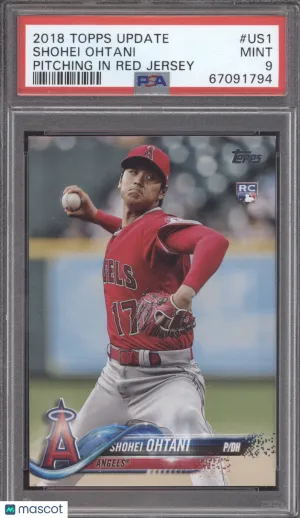 2018 Topps Update Shohei Ohtani #US1 RC PSA 9 front