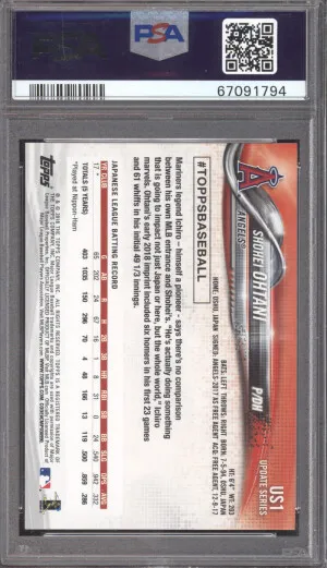 2018 Topps Update Shohei Ohtani #US1 RC PSA 9 back