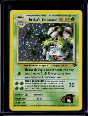 2000 POKEMON GYM CHALLENGE HOLO ERIKA'S VENUSAUR 4/132 LP front