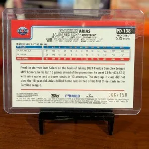 Franklin Arias 2025 Topps Pro Debut Blue Foil Auto /150 PD-138 back