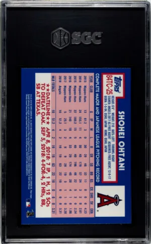 2019 Topps Chrome Shohei Ohtani SGC 10 back