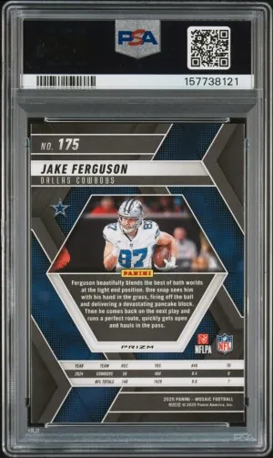 2025 Panini Mosaic Jake Ferguson Genesis SSP PSA 10 back