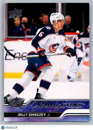 Billy Sweezey RC 2023-24 Upper Deck Rookie 487 Columbus Blue Jackets