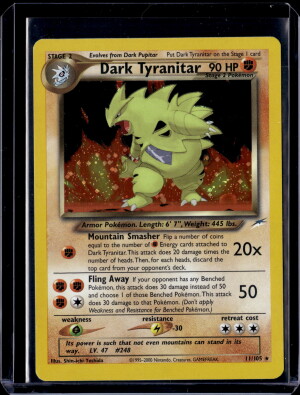 2000 POKEMON NEO DESTINY HOLO DARK TYRANITAR 11/105 LP front