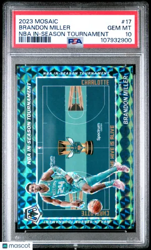 2023 Panini Mosaic NBA In-Season Tournament Brandon Miller #17 PSA 10 front